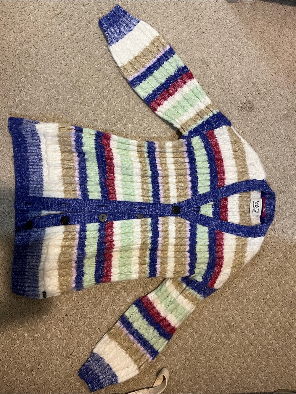 Scotch & Soda Striped Knit Cardigan Sweater - Multicolor